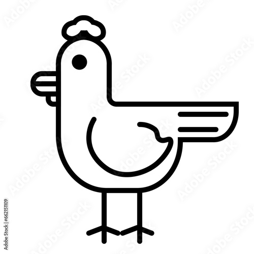 Juveline Chickens Icon and Illustration in Line Style photo