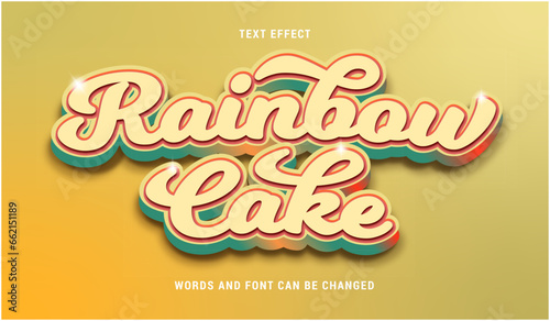 rainbow cake text effect editable eps (ID: 662151189)