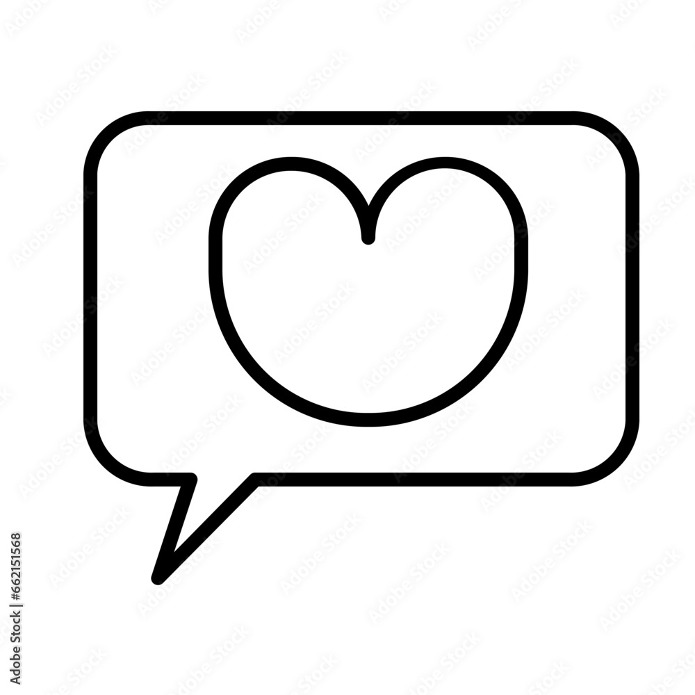 Love Message Icon and Illustration in Line Style Love Message Icon and Illustration in Line Style