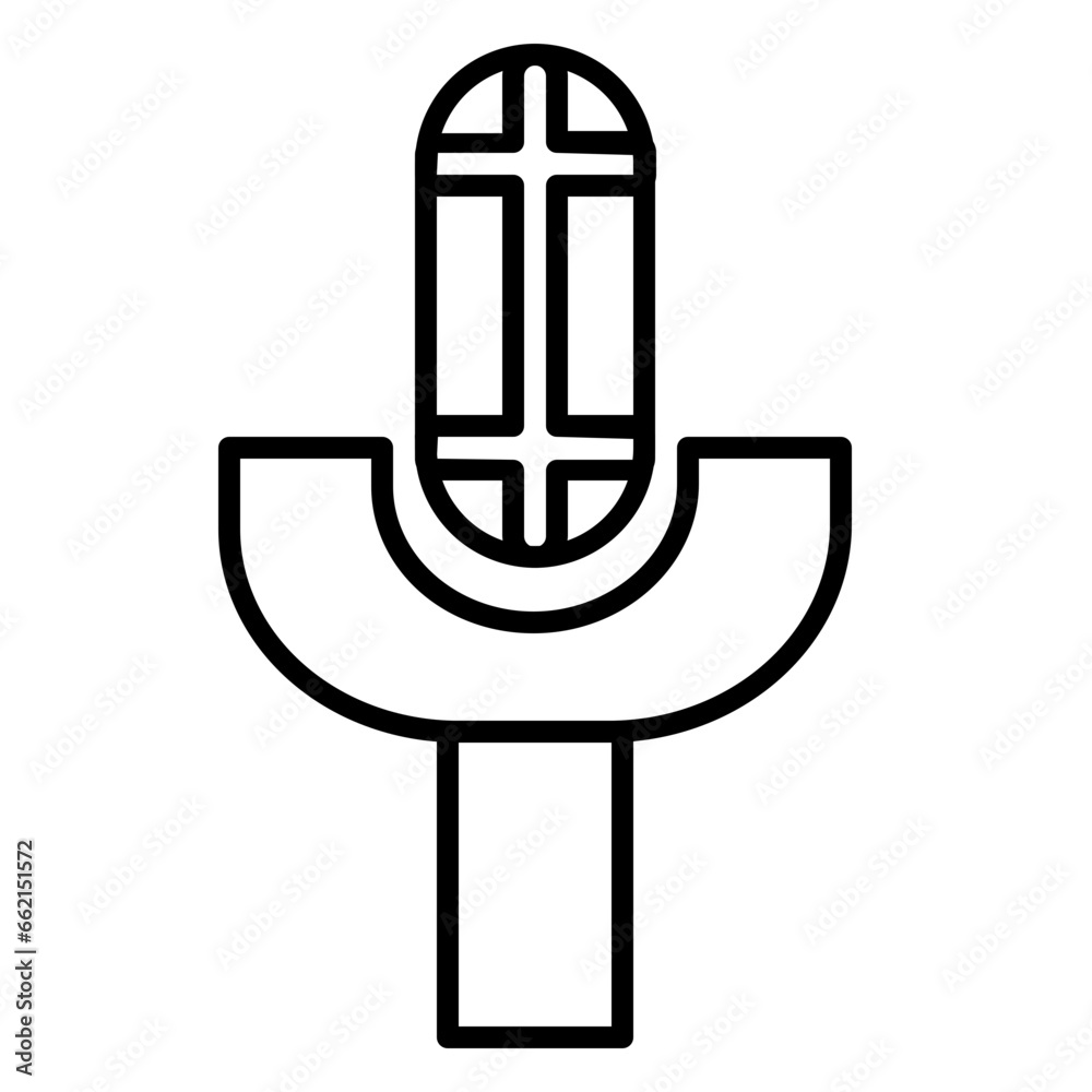 Michrophone Icon and Illustration in Line Style Michrophone Icon and Illustration in Line Style