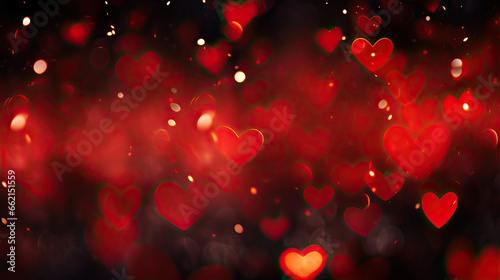 red Valentine background with hearts 