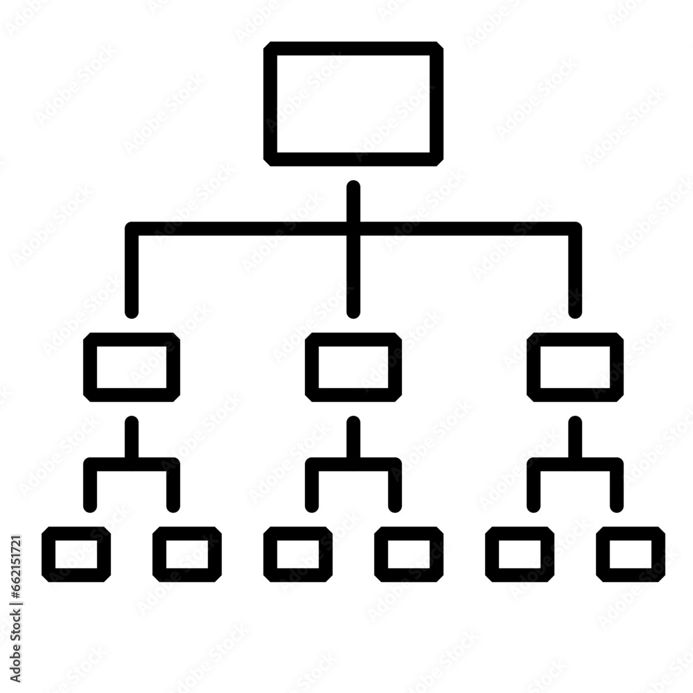 Computer System Icon and Illustration in Line Style Computer System Icon and Illustration in Line Style