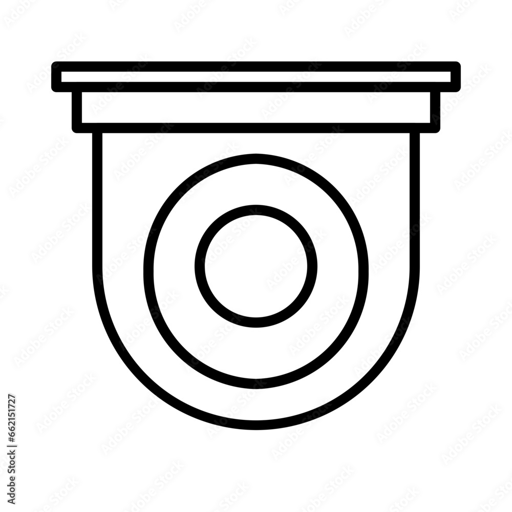 Camera CCTV Icon and Illustration in Line Style Camera CCTV Icon and Illustration in Line Style