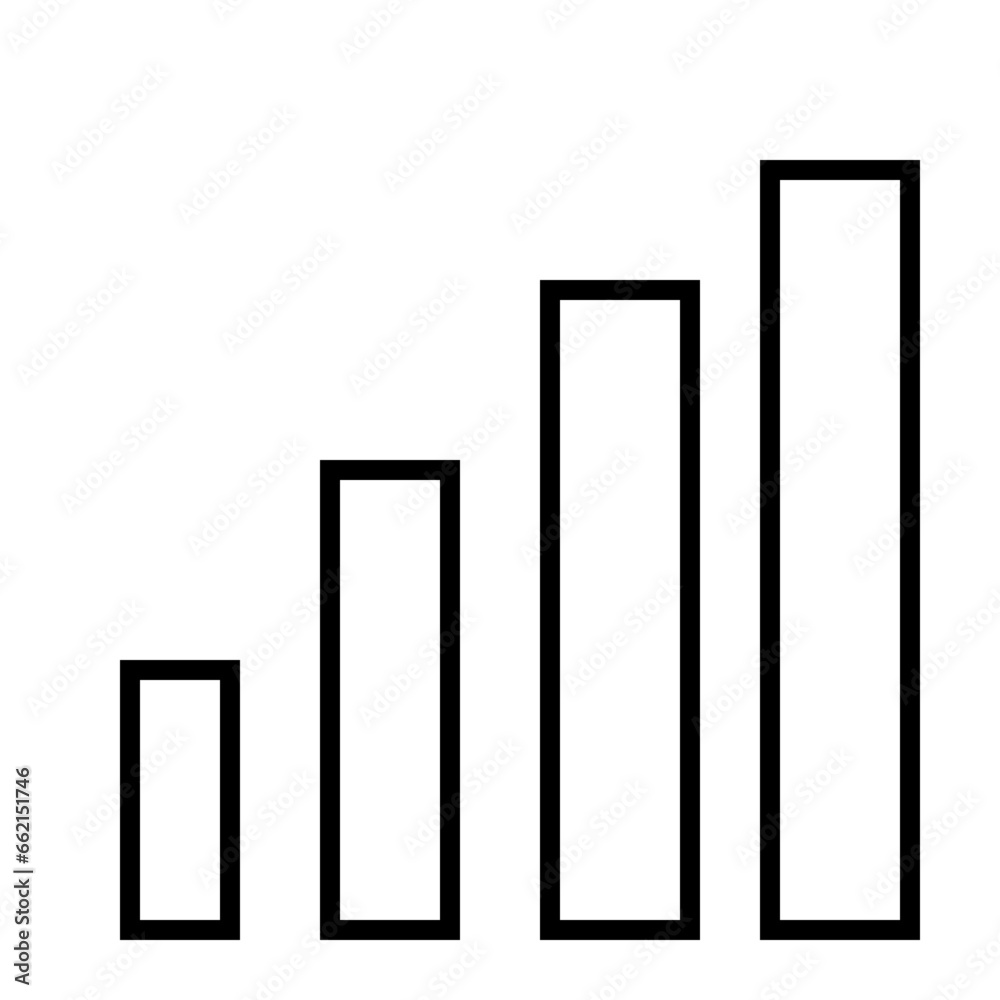 Signal Bar Icon and Illustration in Line Style