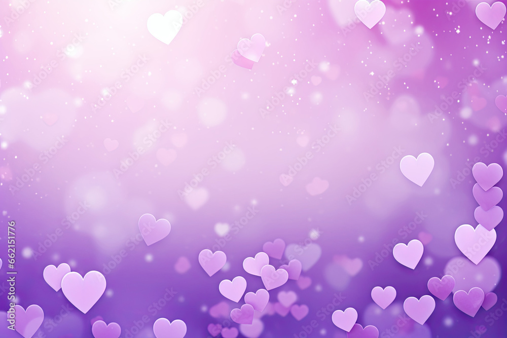Purple Valentine background with hearts 