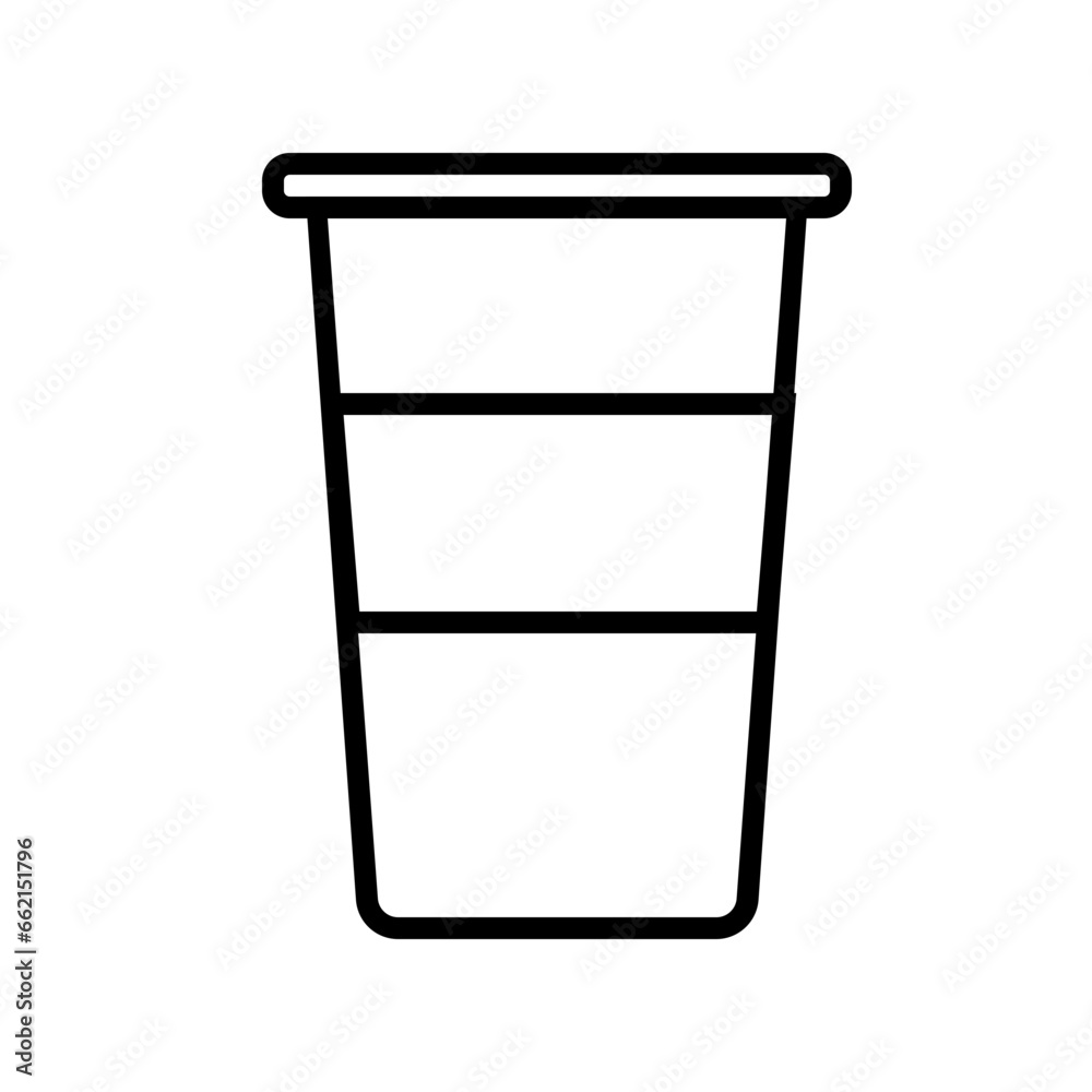 Water Cup Icon and Illustration in Line Style Water Cup Icon and Illustration in Line Style
