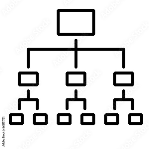 Computer System Icon and Illustration in Line Style