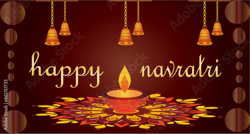 Canvas Print Happy Navratri Hindi Image, Vector And Photos