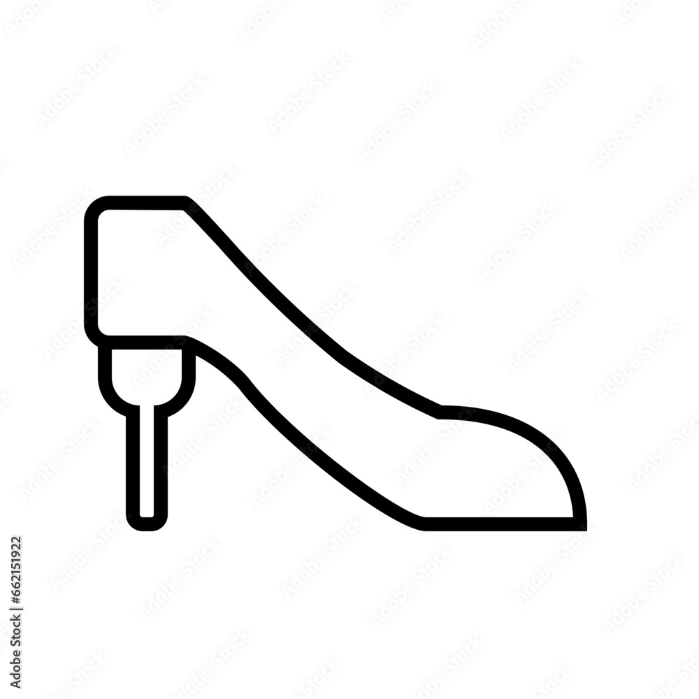 High Heels Icon and Illustration in Line Style High Heels Icon and Illustration in Line Style