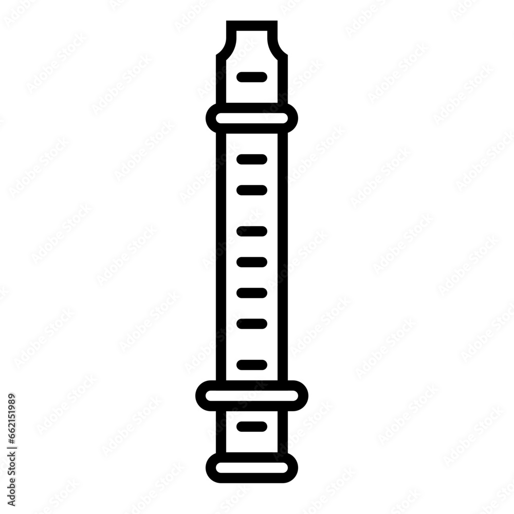 Flute Icon and Illustration in Line Style Flute Icon and Illustration in Line Style