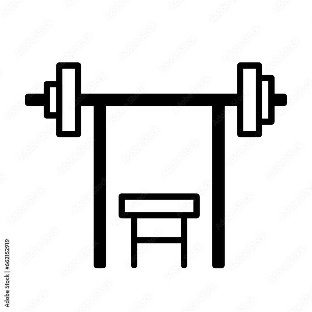 Body Building Icon and Illustration in Line Style Body Building Icon and Illustration in Line Style