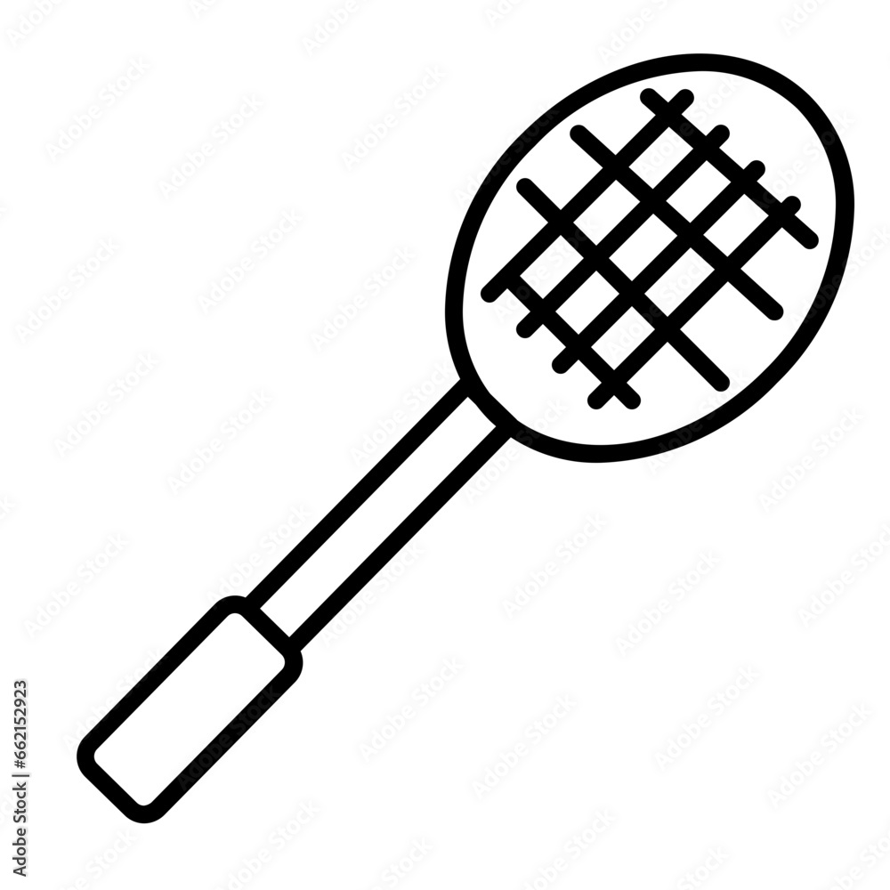 Badminton Icon and Illustration in Line Style Badminton Icon and Illustration in Line Style