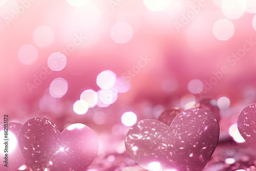 Pink valentine background with hearts