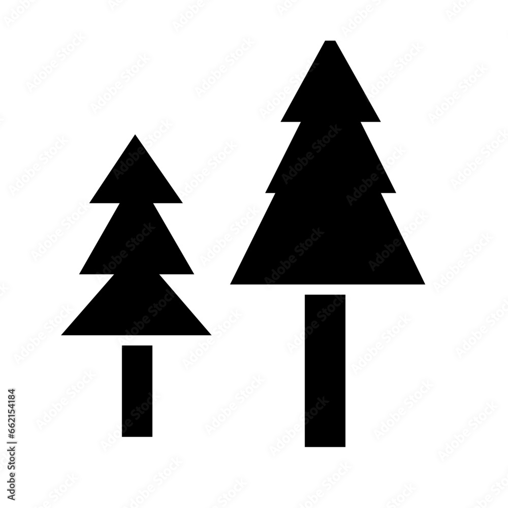 Trees icon illustration in solid style Trees icon illustration in solid style