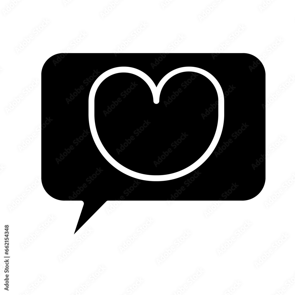 Love Message icon illustration in solid style Love Message icon illustration in solid style