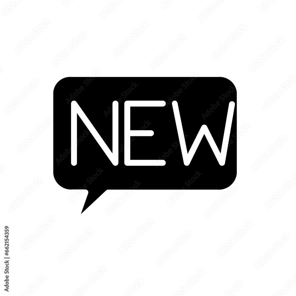 NEW Message icon illustration in solid style NEW Message icon illustration in solid style