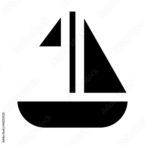 Boat icon illustration in solid style