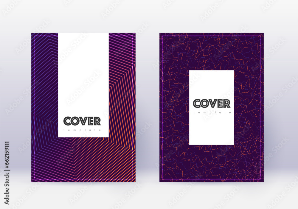 Hipster cover design template set. Violet abstract Hipster cover design template set. Violet abstract