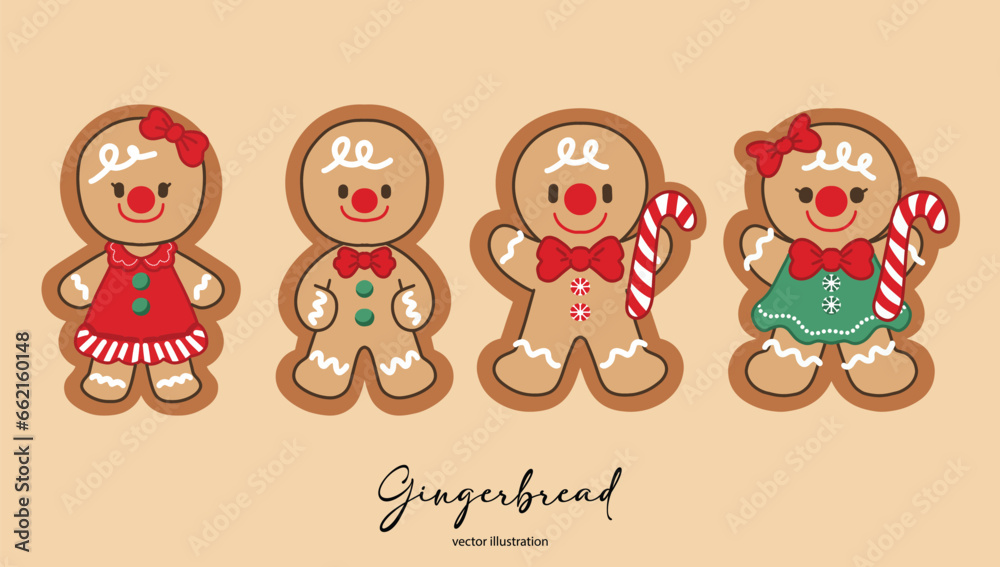 Gingerbread Cookies Set Vector Illustration Gingerbread Cookies Set Vector Illustration