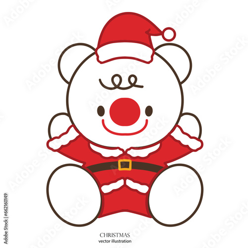 Cute white bear at Christmas
