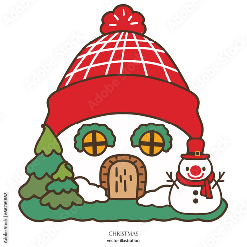 christmas house illustration