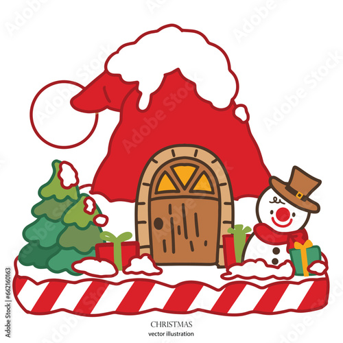 christmas house illustration