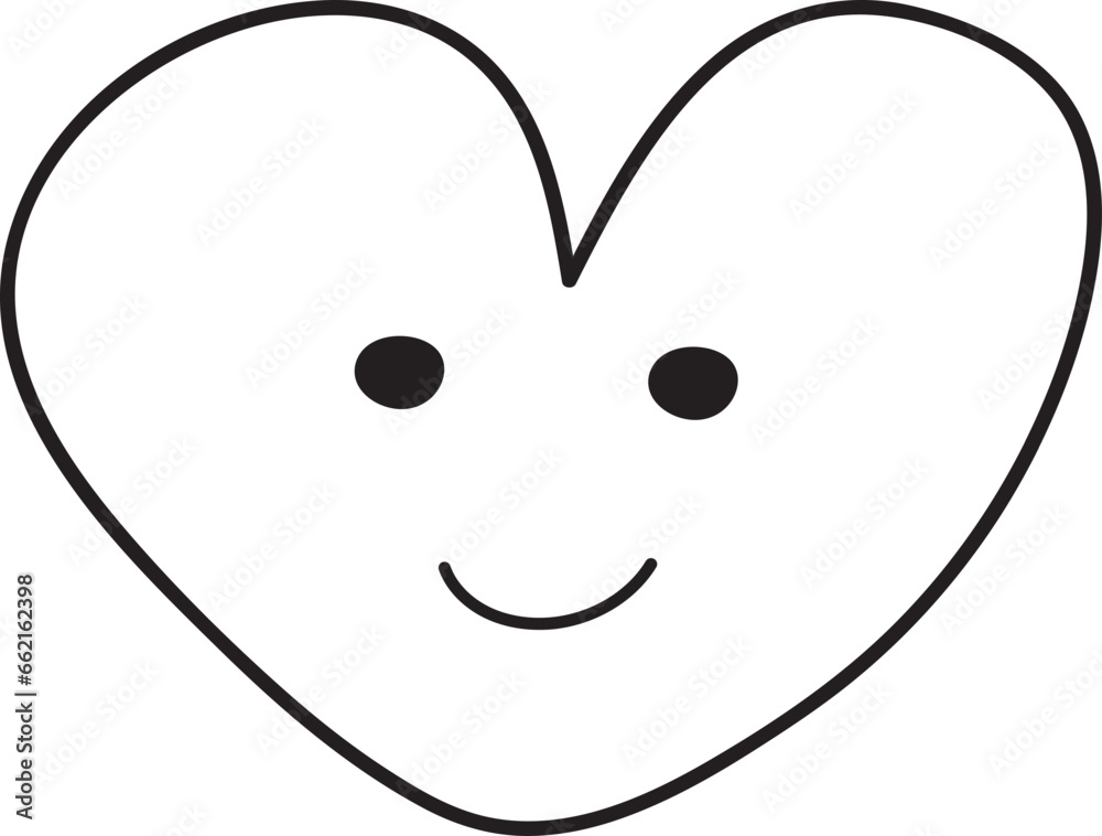 Fototapeta premium smile heart kid drawn outline