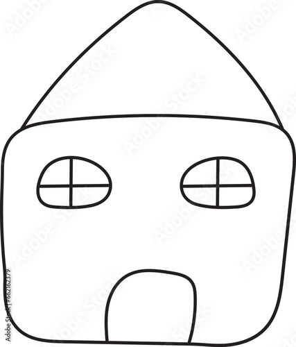 house kid drawn outline photo