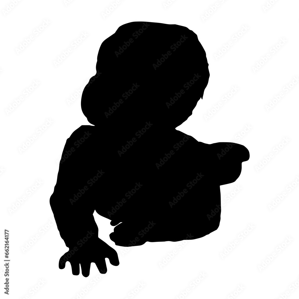baby child silhouette vector