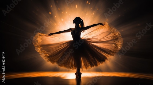 silhouette of a woman ballet dancing