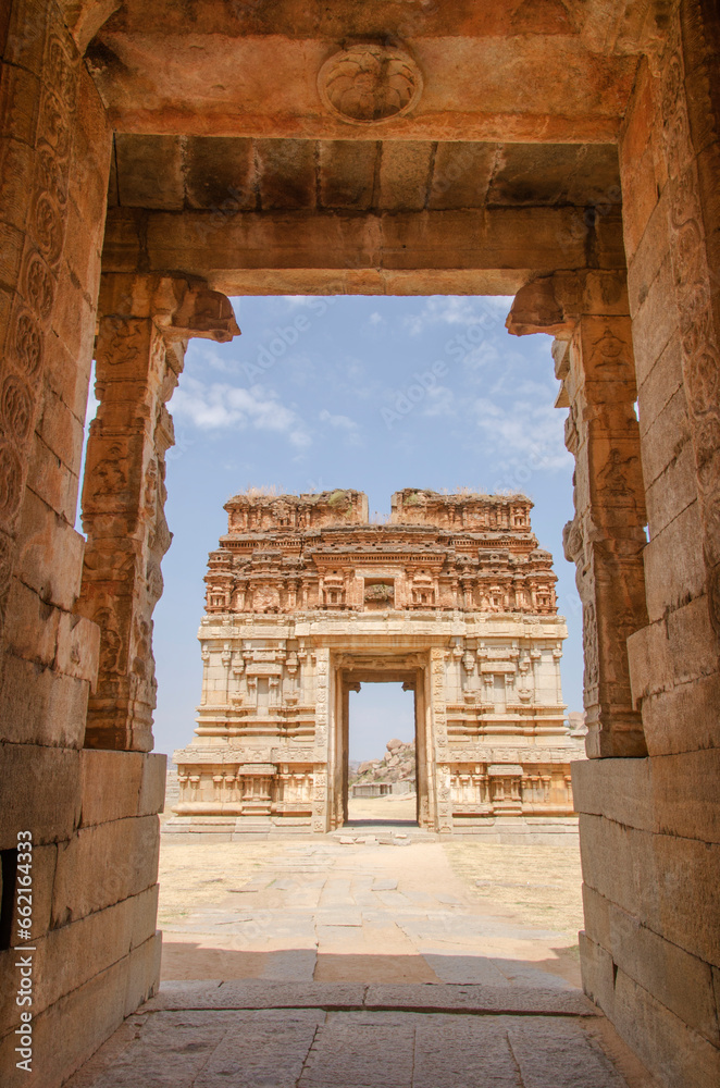 Entrance of Achyutaraya Temple, Hampi, Karnataka, India.