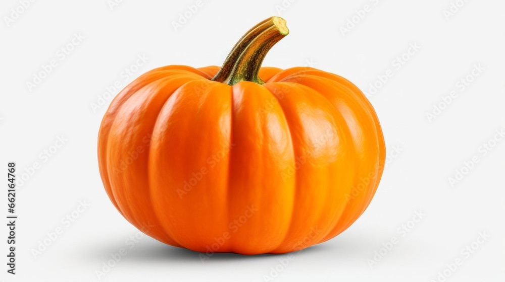 Obraz premium A bright orange pumpkin on a clean white background