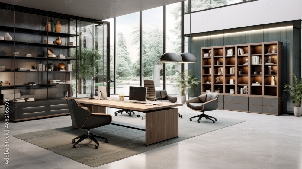 An executive office with a contemporary design