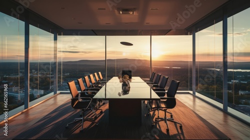 Corporate meeting room with a panoramic view
