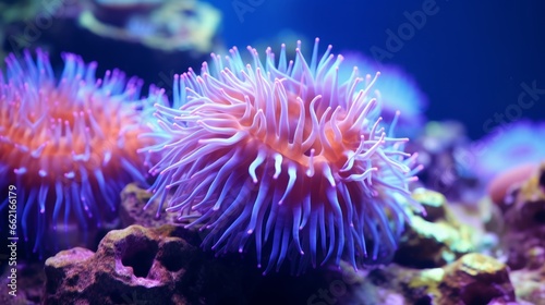 A vibrant sea anemone in an underwater oasis
