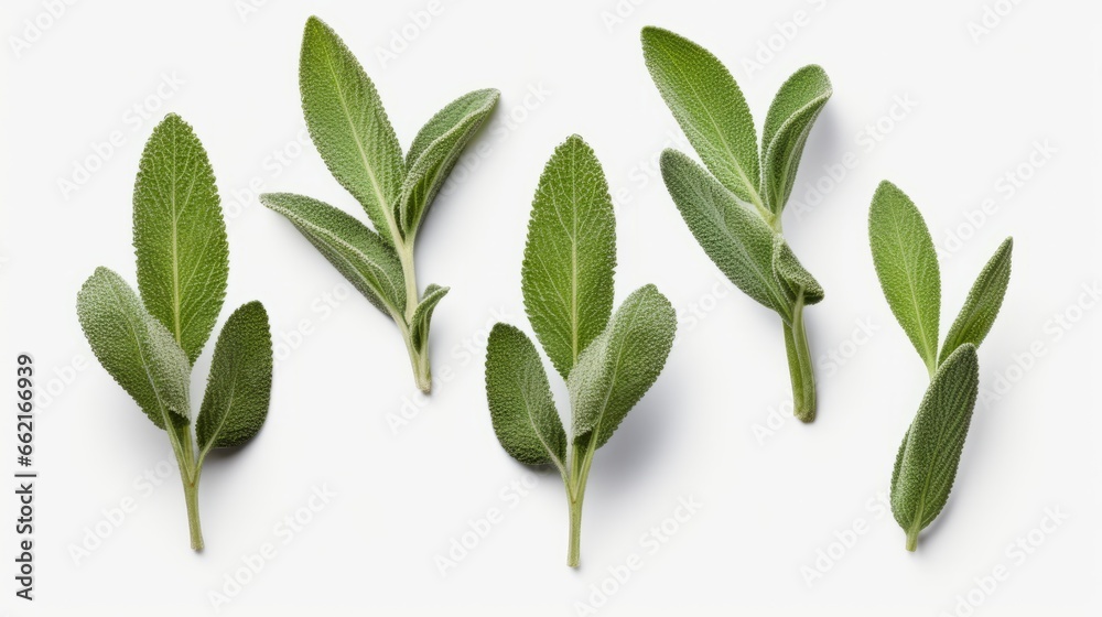 Photo of green leaves on a white background
