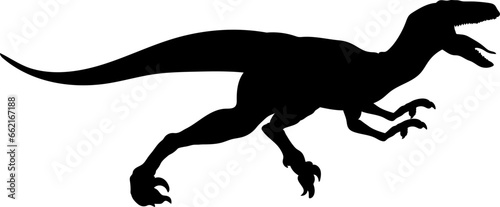 Veloceraptor Dinosaur Silhouette vector Types of dinosaurs breeds