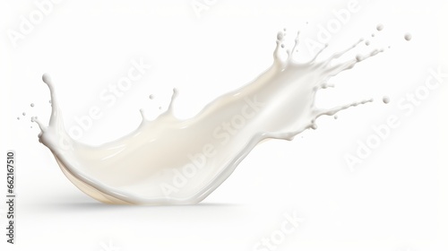 Photo of a milk splash on a clean white surface photo