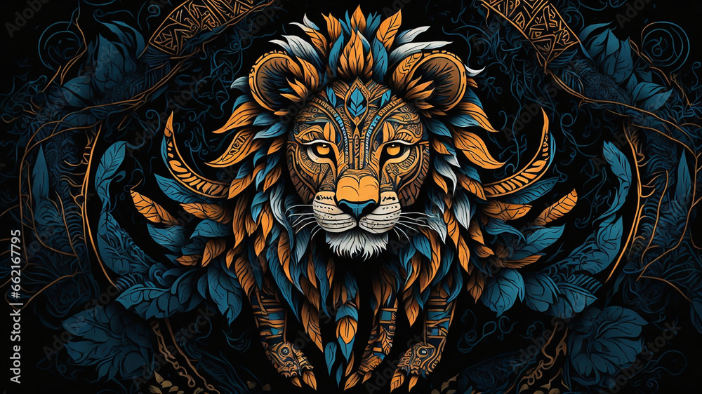 Majestic Lion: Symbol of Power and Wilderness - obrazy, fototapety, plakaty 