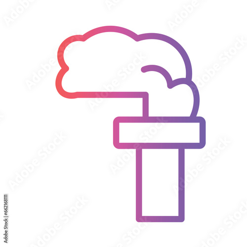 Chimney Industrial Pollution Gradient Line Icon