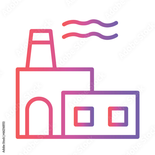 Day Pollution Industry Gradient Line Icon