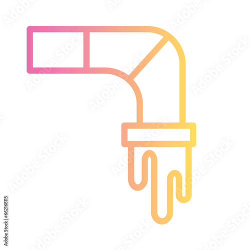 Dirty Pipe Pollution Gradient Line Icon