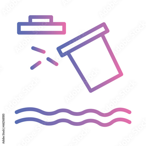 Water Pollution Dump Gradient Line Icon