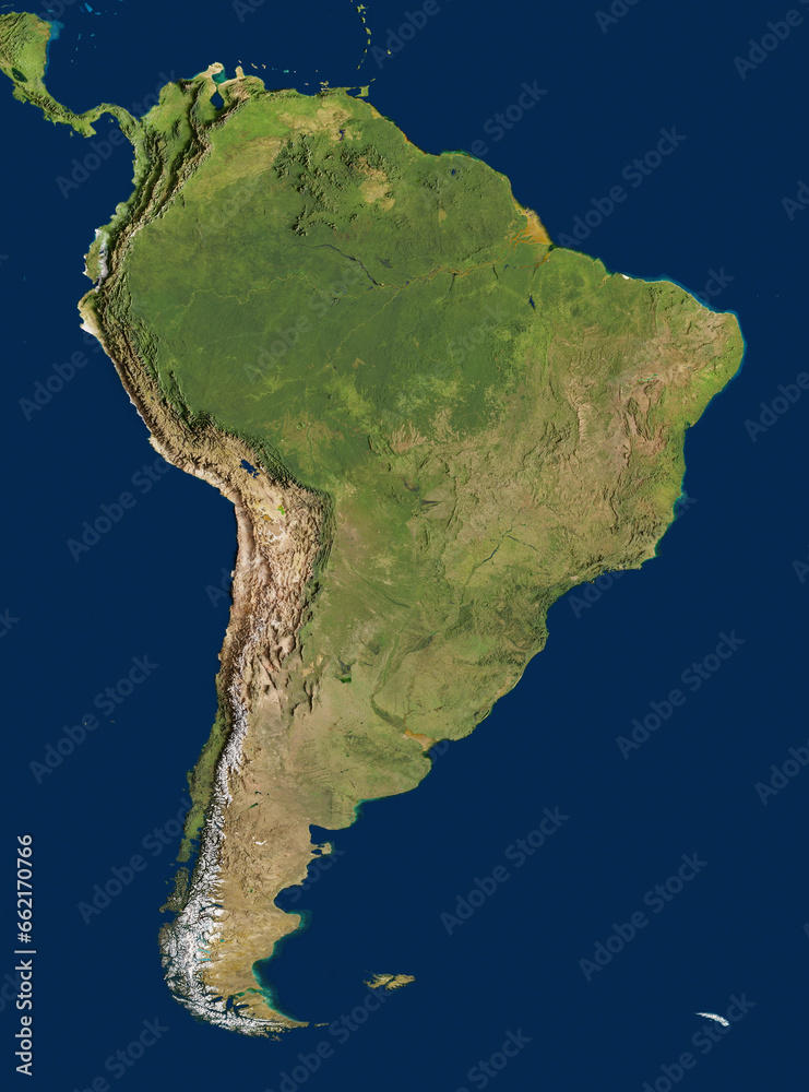 custom made wallpaper toronto digital3D illustration of a highly detailed map of South America. Elements of this image furnished by NASA.