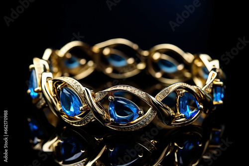 gold ring with blue gems