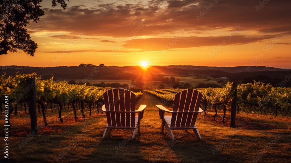 A peaceful vineyard at sunset for a romantic wine-themed call
