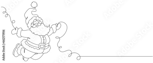 Santa claus line art style vector illustration