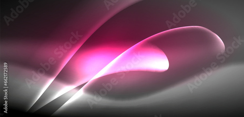 Neon-lit waves surge across background, mesmerizing dance of luminescence and motion. Dynamic backdrop captures essence of energy and modern aesthetics