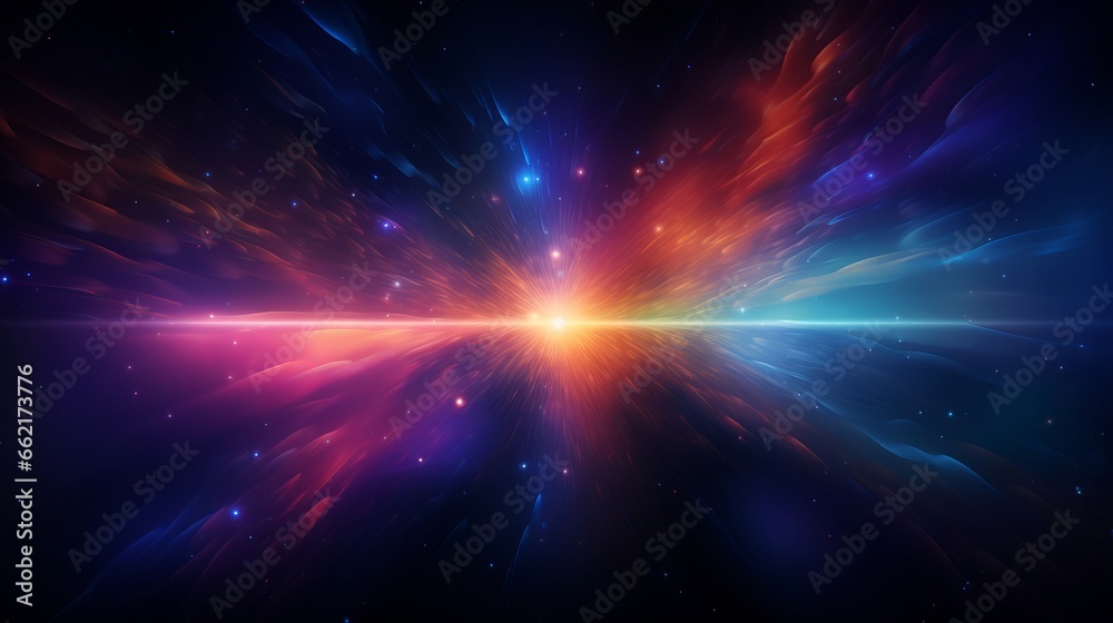 Cosmic hyper space illustration with energy flows