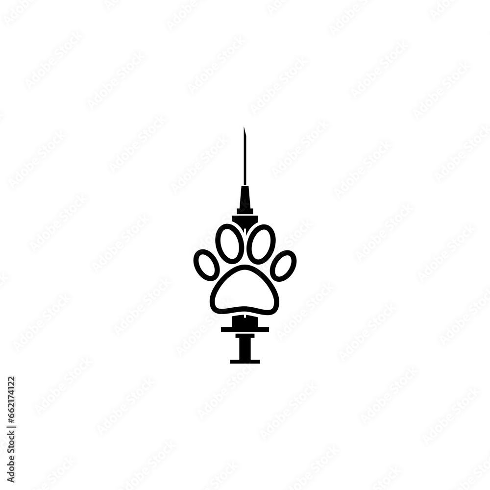 Fototapeta premium Syringe with injection for animal icon isolated on transparent background
